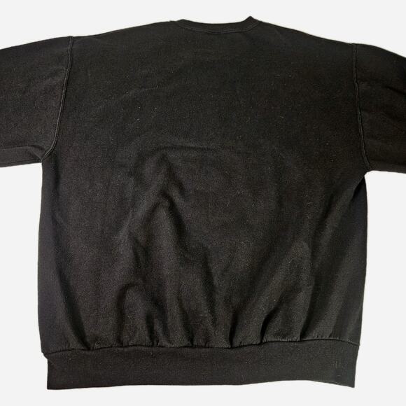 Vintage Christmas Holiday Sweatshirt Adult Large Snowman Winter Black Crewneck - Picture 3 of 6